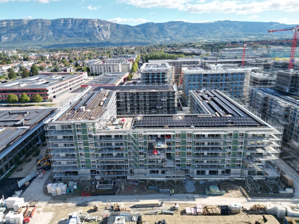 Vue aérienne du projet Cynara au cœur du quartier du Rolliet